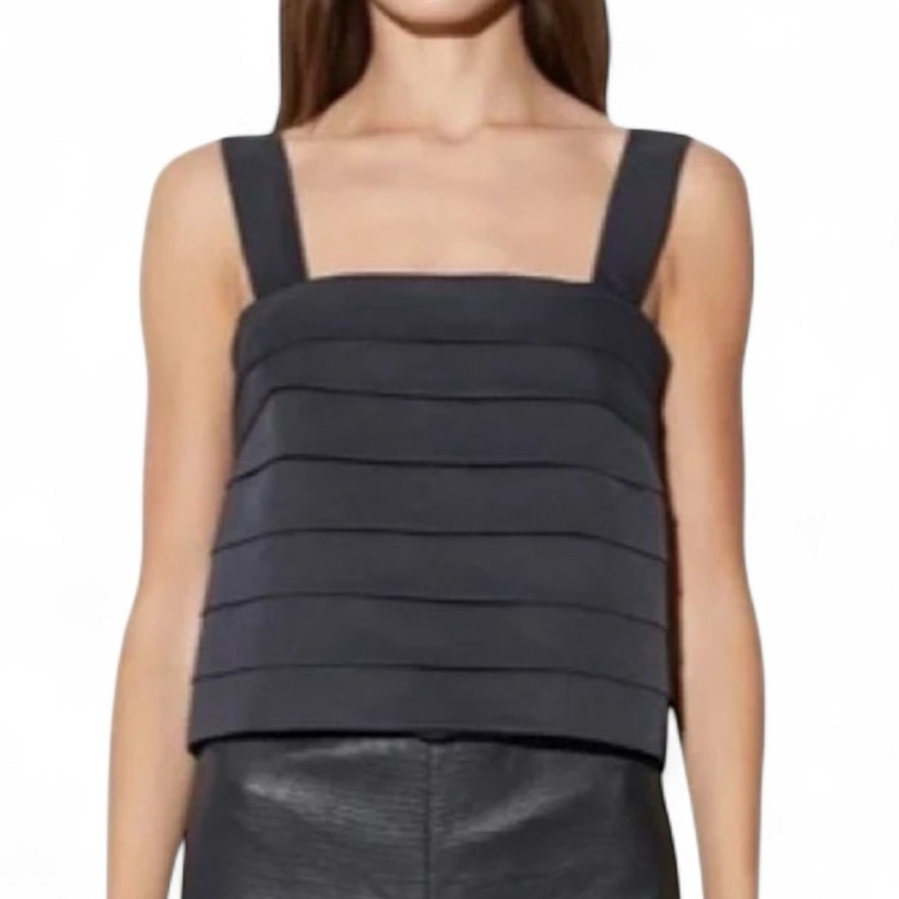 RtA romana Black Layered‎ tiered square neck tank Top Japanese fabric size XXS